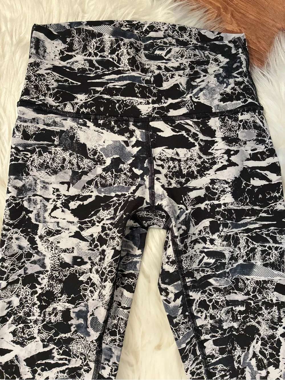 Lululemon Wunder Under Hi-Rise Tight Sz 4 Interlaced Starlight Black White Gray